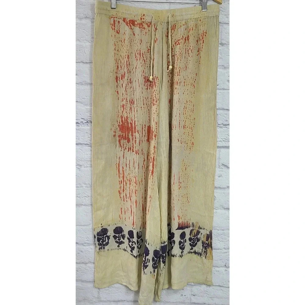 ETC by Lazy Daisy Casual Palazzo Pants Women's Plus Size One Size Pull On Boho